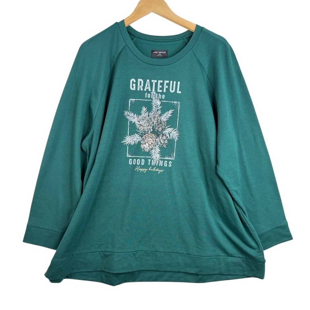 Lane Bryant "Grateful for the Good Things" Graphic Crewneck Sweater size 22/24